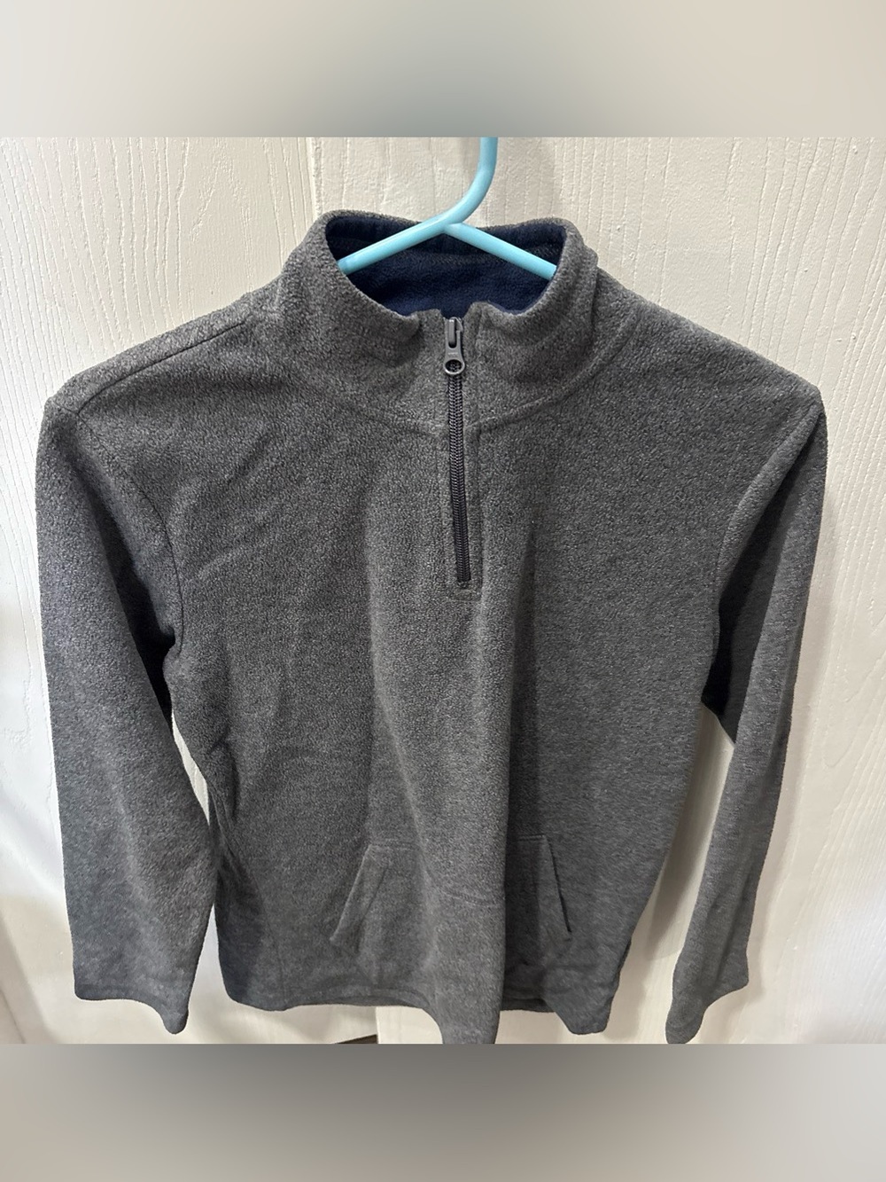 Place Men's Dark Gray Half-Zip Fleece Sweater